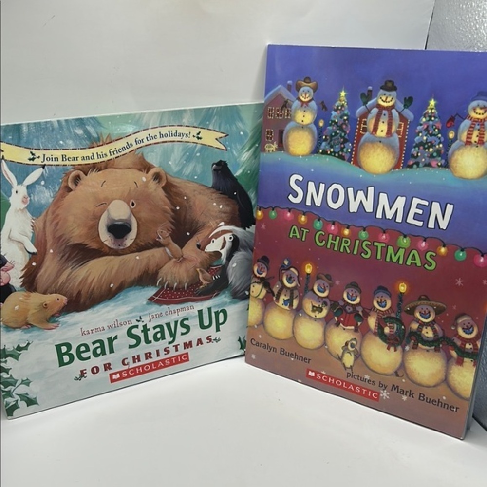 Christmas Children's Books Set. Snowmen at Christmas and Bear Stays Up